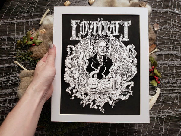HP Lovecraft Monster Portrait Original Drawing
