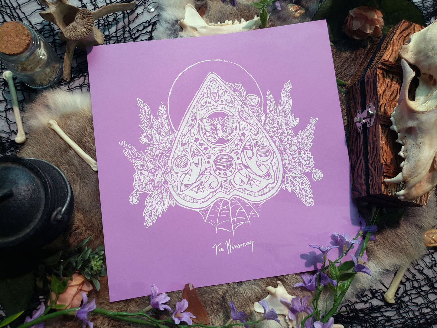 Limited Purple Planchette Hand Screen Printed Fine Art Print