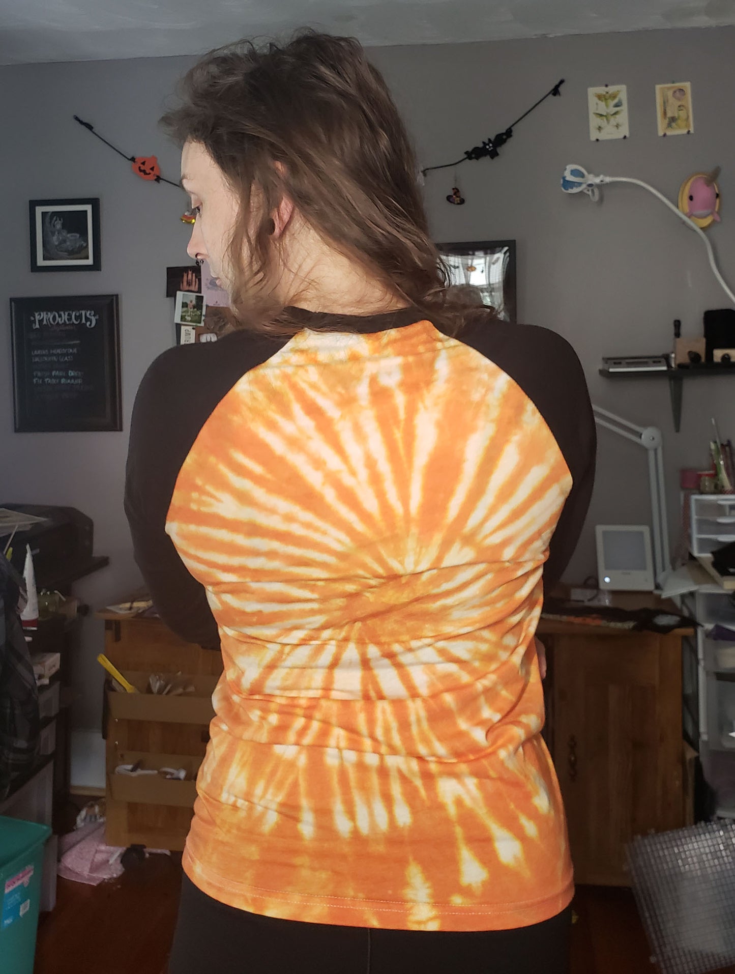 Trick or Treat Hand Tie Dyed Unisex Baseball Tee