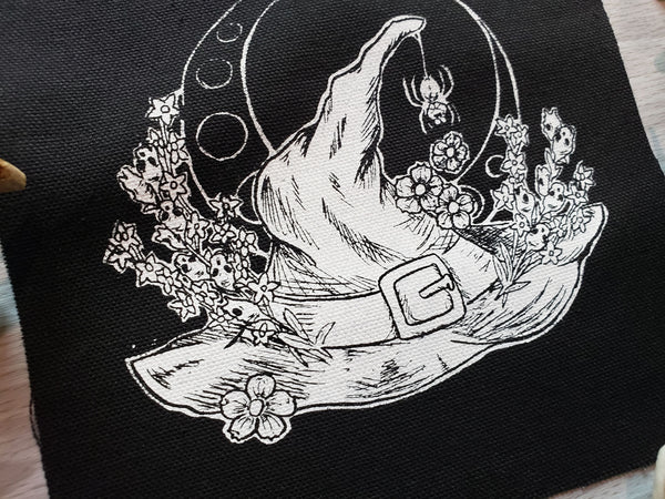 Witch Hat Screen Printed Small Patch